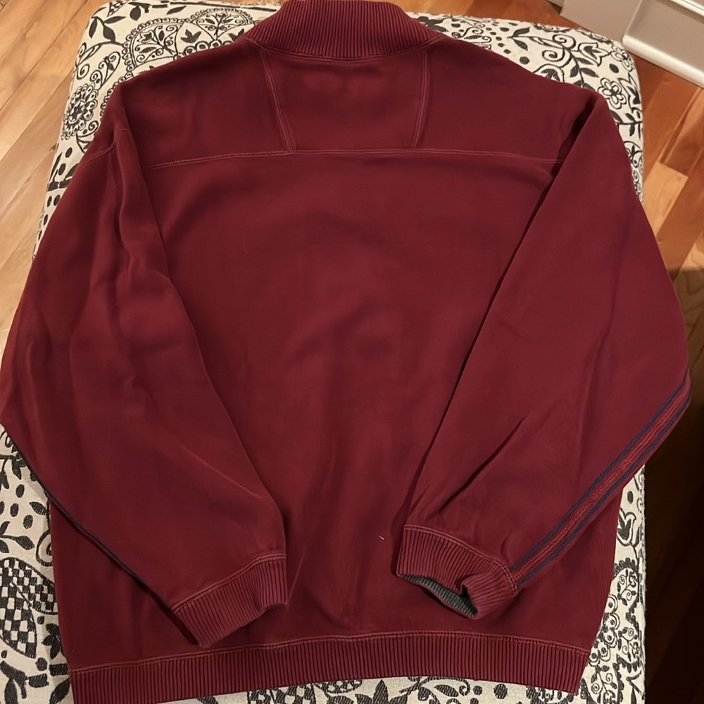 Tommy Bahama Men's Red 1/4 Zip Pullover Sweatshirt - Picture 4 of 5